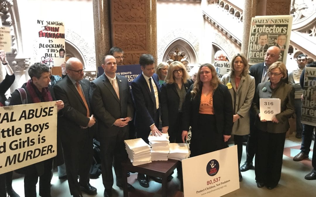 Stop Abuse Campaign, sponsors, allies gather to present petition for Child Victims Act