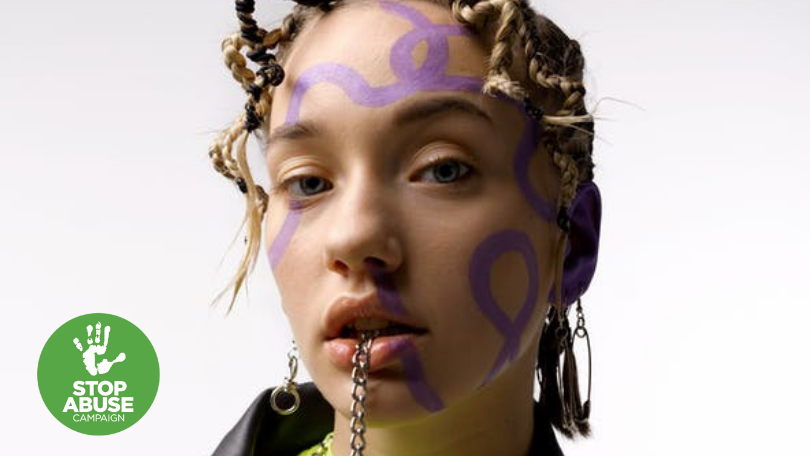 An image of a girl with painted face and piercings, introducing an article on parental substance abuse as one of the ACEs, childhood traumas.